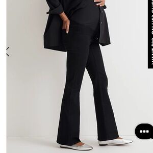 NWT Madewell Over The Belly Skinny Flare Jeans Black